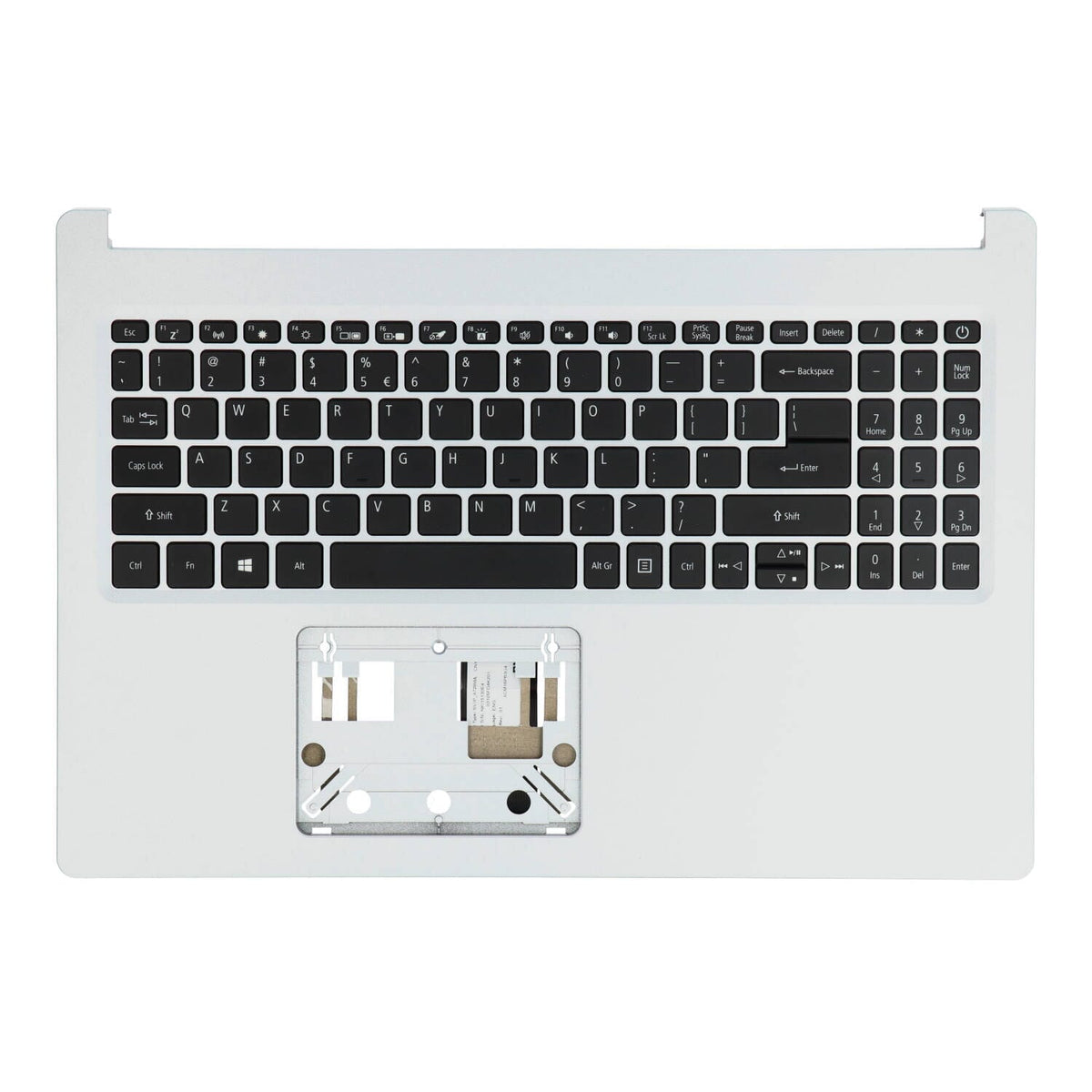 Acer Laptop Toetsenbord Qwerty US incl. Top Cover - Zilver