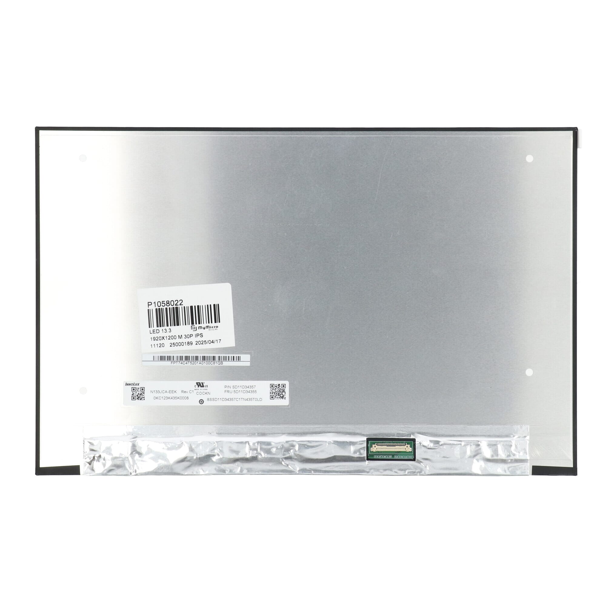 13.3 inch LCD Scherm 1920x1200 Mat 30Pin eDP, IPS