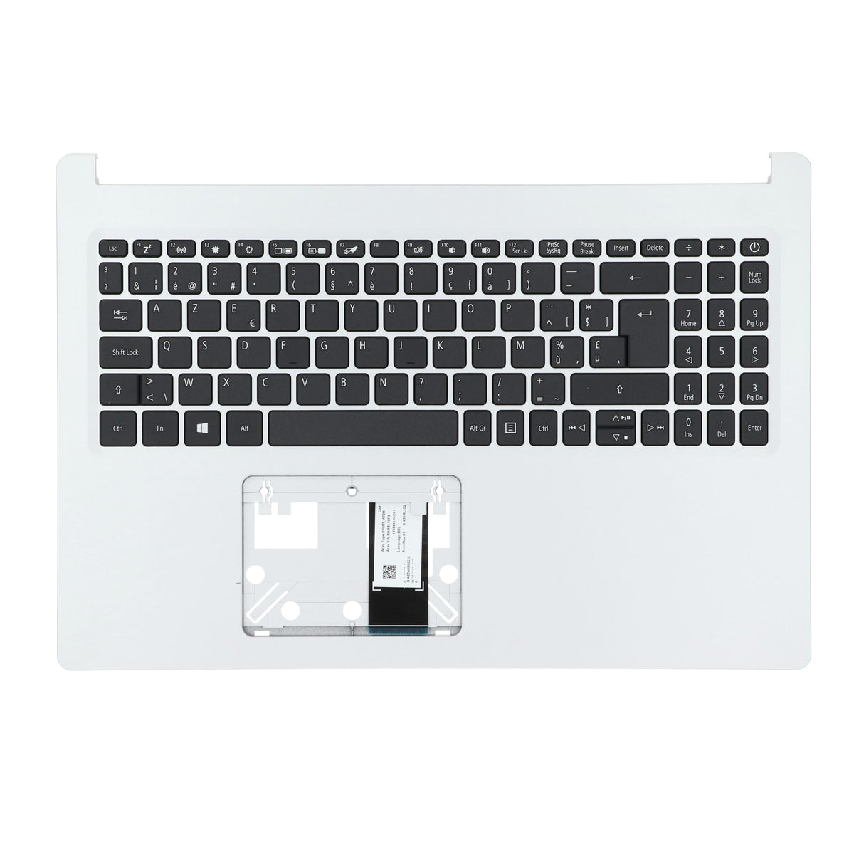 Acer Laptop Toetsenbord Azerty BE + Top Cover - Zilver