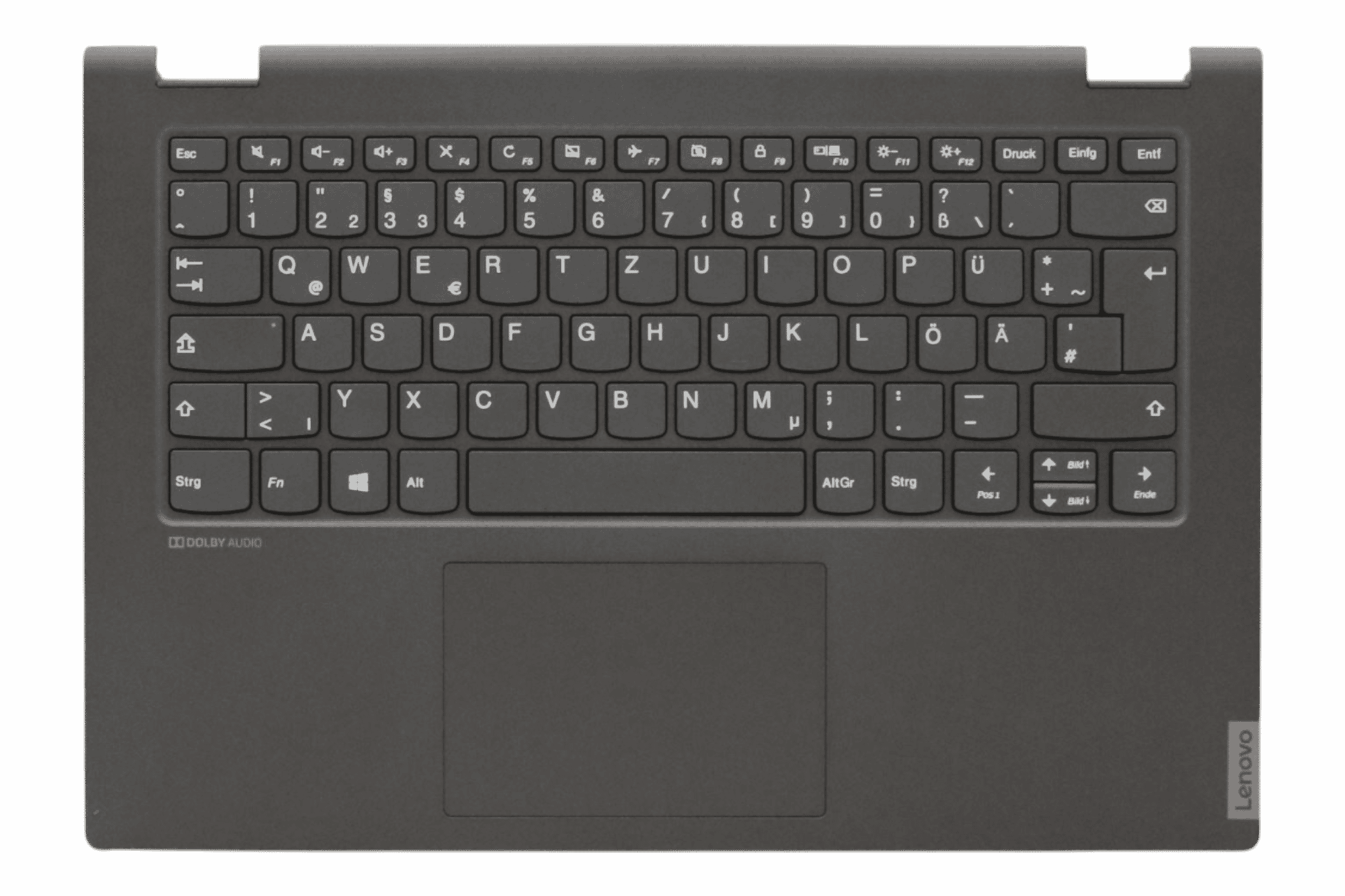 Lenovo Laptop Toetsenbord Qwertz DE +Top Cover - Zwart
